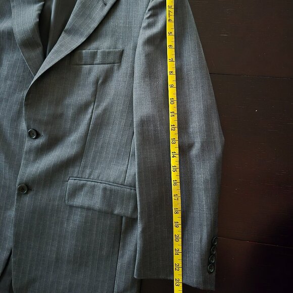 Burberry London Wool Pinstripe Blazer Charcoal Grey, Classic Suit Jacket - Picture 10 of 13
